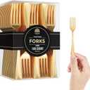 Mini Disposable Gold Forks For Desserts - Pack Of 100 Dessert Forks  Size: 4 Inch - Color: Gold - Real Flatware Look - BPA Free - Food Safe