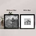 BSRHOME 8x8 Picture Frame Set of 9, Display Pictures 4x4 with Mat or 8x8 Without Mat, Tabletop Display and Wall Hanging Photo Frame, Collage Wall Decor Gallery Wall Frame Set, Black