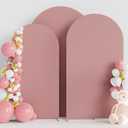 Wokceer Wedding Arch Cover (7.2FT, 6.6FT, 6FT) Set of 3 Spandex Fitted Wedding Arch Stand Covers for Round Top Chiara Arch Backdrop Stands Cover for Birthday Party Banquet Decor Light Dusty Rose
