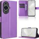 Compatible with Huawei Nova 12s Leather Case Cover,Compatible with Huawei Nova 12 Lite Leather CasePU Leather flip Cover Compatible with Huawei Nova 11 FOA-AL00 Case Cover Purple