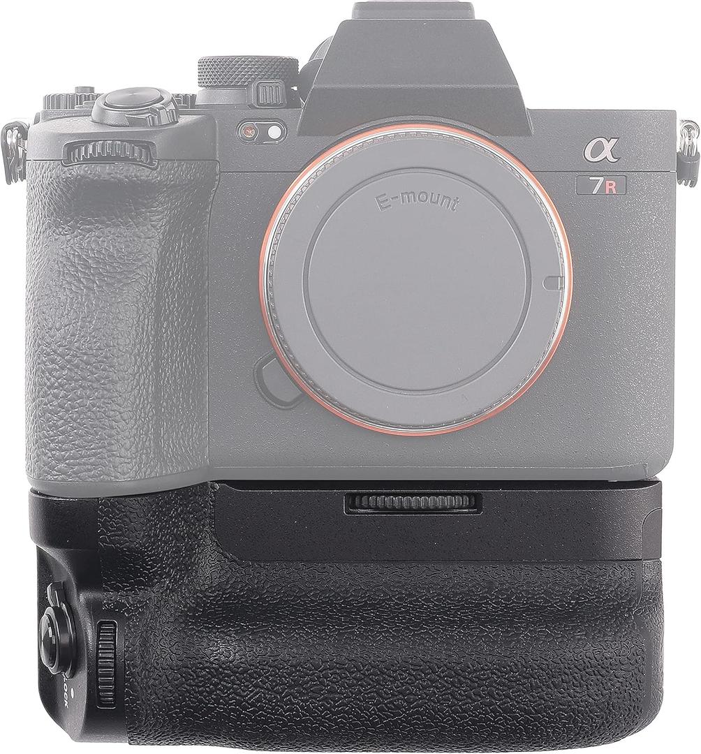 FocusFoto Vertical Battery Grip Holder Multi Power Pack for Sony Alpha A9 II, A7 IV, A7R IV, A7R V, A1 Mirrorless Camera Replacement for VG-C4EM, Support up to Two NP-FZ100 Batteries