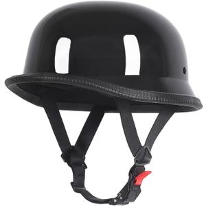 German Style Motorcycle Helmet, Thin Skull Cap Half Helmet for Adult Men Women, Novelty DOT Half Shell Helmet, Retro Half Face Helmet for Cruiser Scooter Chopper, DOT Approved (X-Large)