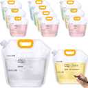 Tessco for you 12 Pack 1.3 Gallon Collapsible Water Storage Bag Water Container Emergency Jug Plastic Storage Pouch Freezable Carrier Tank Foldable Bottle for Outdoor Sport Camping (Clear with Scale)