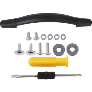 BQLZR Plastic Suitcase Luggage Handle Replacement 9.33" with Mount & Screw Black B122,Two Inner Hole Distance: 177mm/6.97", Two Outer Hole Distance:224mm/8.82"