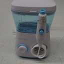 TUREWELL Water Flossing Oral Irrigator, 600ML Dental Cleaner 10 Adjustable Pressure, Electric Oral Flosser for Teeth/Braces, 8 Replacement Jet Tips for Family (White)