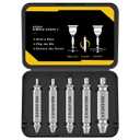 5-Piece HSS Screw Extractor Set, Professional Grade Drill Bit Kit for Damaged Screws, Grey Industrial Finish, Sizes 0-4, with Storage Case