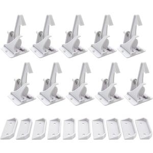 (10 pcs) Upgraded Invisible Baby Safety Proofing Cabinet Latch Locks - No Tools or Drilling Required for Installation, Works with Most Cabinets Drawers and with Countertop