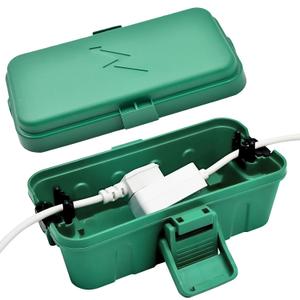 Hrensaw Small Weatherproof Electrical Connection Box(Inner 5.5 x 3 x 2.2inch),Outdoor Electrical Box,Waterproof Extension Cord Covers for Plug, Extension Cables, Holiday Lights,Green