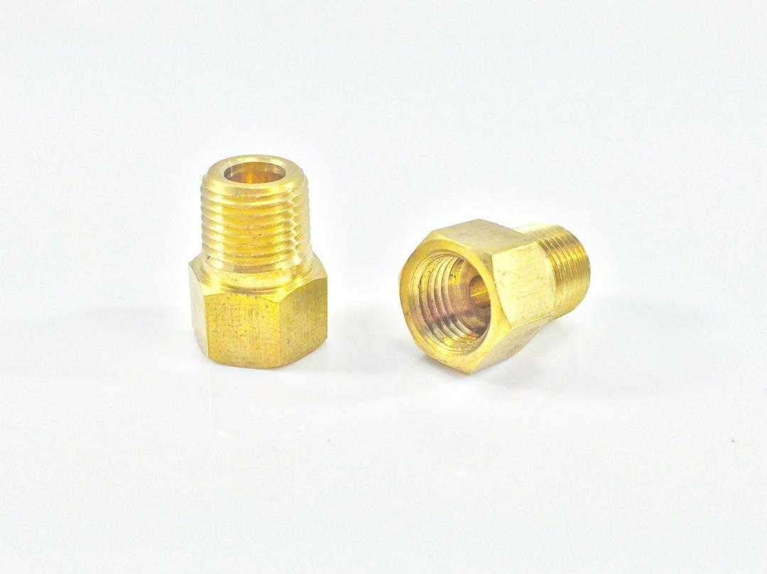 The Stop Shop Brake Line Adapter for 5/16" Tube, (Female) Inverted Flare, 1/2-20 to (Male) 1/8" Pipe (Pack of 2)