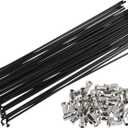 X AUTOHAUX 40pcs Bicycle Carbon Steel Spokes 12G Bike Spoke 219mm Length with Nipples for Most Bicycle Black