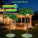 5ft&7ft Lighted Palm with Tree Skirt Set - 76&116 LED Lights with 14&16 Twinkling Lights & Glowing Coconuts, Tropical Decor for Indoor Outdoor Patio Garden Party