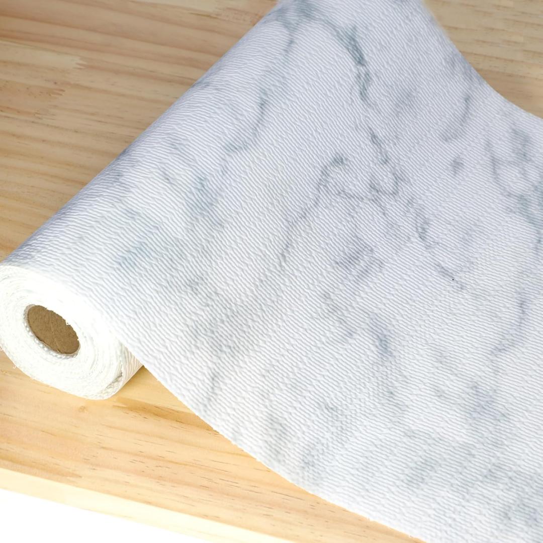 Shelf Liners for Kitchen Cabinets 20 Inch Wide X 20 Ft Non Adhesive Cabinet Drawer Liner Non Slip Waterproof Strong Grip Marble Closet Pantry Shelf Liner Cupboard Fridge Mat for Bathroom Drawer, 20"W x 240"L