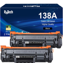 138A Toner Cartridges,for HP 138A W1380A 138X W1380X for HP Laserjet Pro MFP 3101fdw 3001fdw 3001dw Printer Ink,2 Black (with Chip)