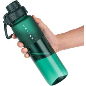 OLDLEY 32oz Frosted Clear Water Bottle, BPA-Free Tritan Plastic Reusable Water Bottle with Fast-Flow Spout Lid, Wide Mouth Leakproof Sports Drinking Bottle for Gym, School, Office, Travel,Lagoon