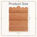 Rattan Wicker Wall Shelf 3 Tier Scalloped Floating Shelves Handwoven Mounted Organizer, Boho Natural Hanging Storage Rack, 25.5 x 2 x 34 In, Living Room, Bedroom, Entryway