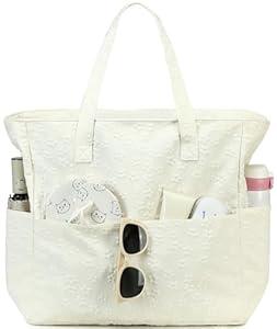 LEDAOU Large Beach Tote Bag Women Sandproof Zipper Beach Tote Bag for Pool Gym Grocery Travel with Wet Pocket