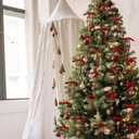 24Pcs Red Velvet Christmas Tree Bows Ornaments Vintage Velvet Ribbon Bows for Tree Garland Wreath Indoor Outdoor Christmas Decor Xmas Decorations 3/8" Wide, 5 * 7 inch