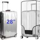 Clear PVC Suitcase Cover Protectors Transparent Luggage Cover Waterproof Wheeled Suitcase Dust Covers Dustproof Travel Luggage Sleeve Protector (28")
