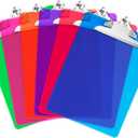 Plastic Clipboards with Butterfly Clip Set of 6-12.5 x 9 Inch Multi Color Plastic Clipboards Bulk - Clear Clipboards Bulk Classroom Holds 100 Sheets, Acrylic Clipboard Clear 6 Pack