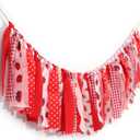 Strawberry Theme Birthday Banner/Garland - Strawberry Decorations Banner For Baby Shower,Berry Fabric First Birthday High Chair Bunting For Boy,Wall Hanging, Nursery Decor