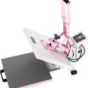 VEVOR Heat Press, 15 x 15 in Digital Heat Press Machine, Slide Out Heat Transfer Machine, Fast and Even Heating, 2-Layer Insulation Cotton, Heat Transfer Machine for T-Shirts/Bags/Pillows, Pink