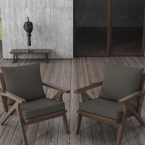 Outdoor Patio Cushions Set of 2, 24x24 Inch, Deep Seat, Splash-Proof and Fade-Resistant, Seat Back Set for Patio Sofa Chairs, Grey.