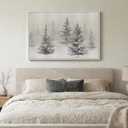 Framed Black and White Forest Landscape Wall Art, Modern Minimalist Pine Tree Canvas Art Prints, Contemporary Nature Pictures Wall Decor for Living Room Bedroom Dining Room Hallway Office 24x36 In