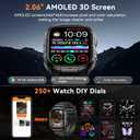Smart Watch for Men Fitness Tracker: Make/Answer Call Military Smart Watches for Men Digital Watches Heart Rate Monitor Waterproof Running Smartwatch Android Phones iPhone Samsung Compatible 2 Bands