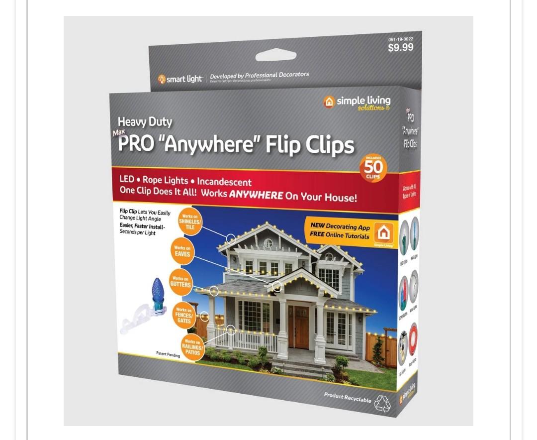 3pcs x 50 Count String Light Pro Anywhere Flip Clips 