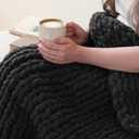 Jumbo Chunky Yarn for Hand Knitting - Super Thick Chenille Chunky Yarn for Crocheting - Extra Soft Bulky Fluffy Blanket Big Yarns 8 Jumbo Pack (27yds,8 oz Each Skein) Black