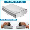 Breling 2 Pcs Silk Pillowcase for Memory Foam Neck Satin Pillow Case for Contoured Support Headrest Wave Shape Soft Smooth Headrest Cover (Light Gray)