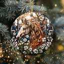 4 x Horse Ornament 2025  White Elephant Gift for Horse Lover, Horse Lover Gift, Rustic Farmhouse Holiday Tree Decoration, Animal Art Home Dcor Keepsake