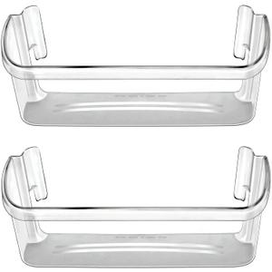 240323002 Refrigerator Door Bin Shelf Compatible with Frigidaire or Electrolux, Bottom 2 Shelves on Refrigerator Side, Clear, Double Unit, Replaces PS429725, AP2115742