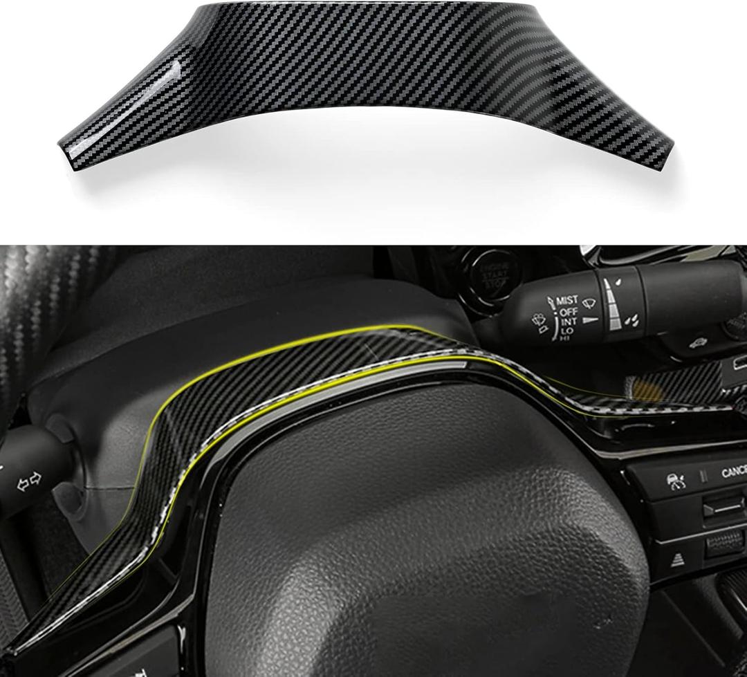 for Honda Civic 2022 2023 2024 11th Gen Accessories ABS Carbon Fiber Decals Interior Stickers (Steering Wheel Back Cover)