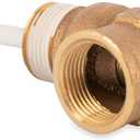 Camco Automatic Temperature and Pressure Relief Valve with Extension Probe and Lever | Features an All Brass Body with a Stainless Steel Pressure Spring