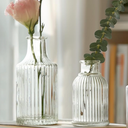 ComSaf Glass Bud Vases Set of 2, Small Flower Vases in Bulk, Mini Ribbed Vases for Centerpieces, Clear Vintage Vase for Table Decorations, Wedding, Party, Receptions, Home Decor
