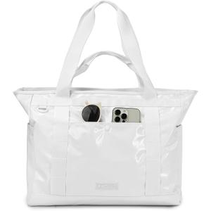 FHELAD Beach Tote Bag for Women Waterproof Sandproof, 15.6" Laptop Compartment, 25L Large Work Shoulder Bag for Office Travel | Zipper is Smooth, Luggage Strap