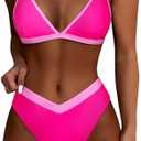 SUUKSESS Women Triangle High Cut Bikini Sets Sexy High Waisted 2 Piece Swimsuit 3XL