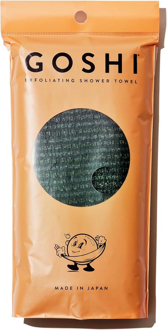 GOSHI Exfoliating Shower Towel - Rip-Resistant Exfoliating Washcloth for All Skin Types - Moss Green 