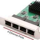 4 Port Quad Gigabit Ethernet PCI Express 2.1 PCI-E x1 Network Interface Card (NIC) 10/100/1000 Mbps Realtek Chipset SI-PEX24042