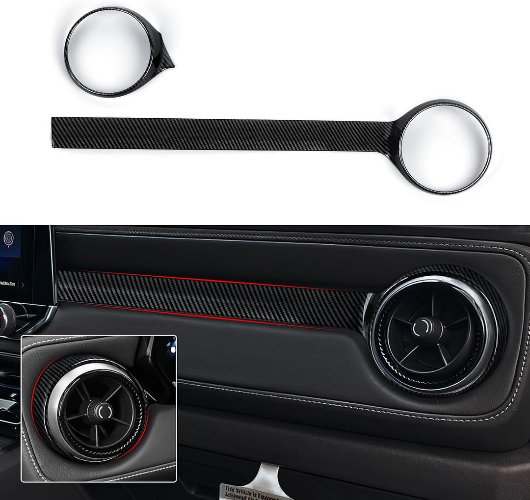 Car ABS Carbon Fiber Dashboard Side Air Outlet AC Vent Sticker Cover Interior Trim Decal for Chevrolet Colorado 2023 2024 2025 2026 Accessories (Outer Ring)