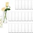 Hewory Cylinder Glass Bud Vases: Set of 24 Small Clear Skinny Single Flower Vase for Centerpieces - Minimalist Bulk Vases for Wedding Birthday Bridal Shower Party Events Table Decor, 5.91"(H)1.8"(D)