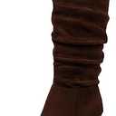 katliu Women Suede Knee High Boots Pointed Toe Stiletto Boot Slouchy Zipper High Heel Boots