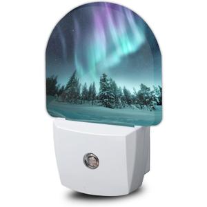 Aurora Forest Night Light - LED Wall Sconce for Bedroom, Bathroom, Hallway, Plug in Decorative Lighting, Gift Ready LED Wall Lamp for Women