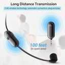 Wireless Microphone Headset, 2.4G Head Microphones System, USB-C Charging, 100ft Range, Mic for Speakers Voice Amplifier PA System Teaching Fitness Instructor Tour Guide