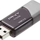 PNY 512GB Turbo Attache 3 USB 3.2 Flash Drive 100MB/s, Silver (Pack of 1)