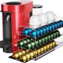 Acrylic Coffee Pod Drawer for Nespresso Vertuo Capsules, 3 Tier 60 Capacity Pods Organizer for Countertop Coffee Bar Home Office Kitchen