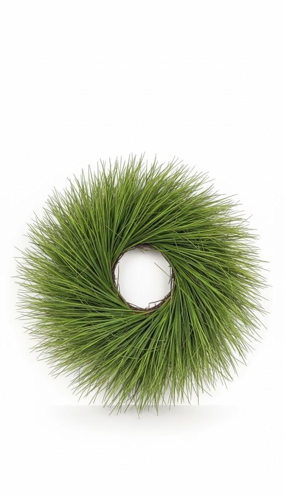 HD 30in Grass Wall Sign Leaf Wreath, 2 Pack