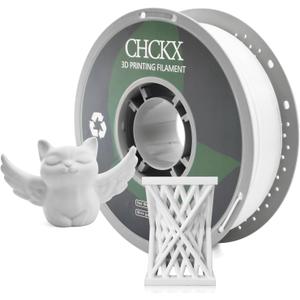 PETG 3D Printer Filament, Dimensional Accuracy +/- 0.03 mm, 1kg Spool(2.2lbs), 1.75 mm Fit for Most 3D Printers, White