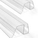 Bathroom Shower Glass Door Bottom Seal Strips, Length 36 Inch 2PCS Transparent PVC Door Bottom Seall Strips for 3/8" (10MM) Thick Framless Glass Panel
